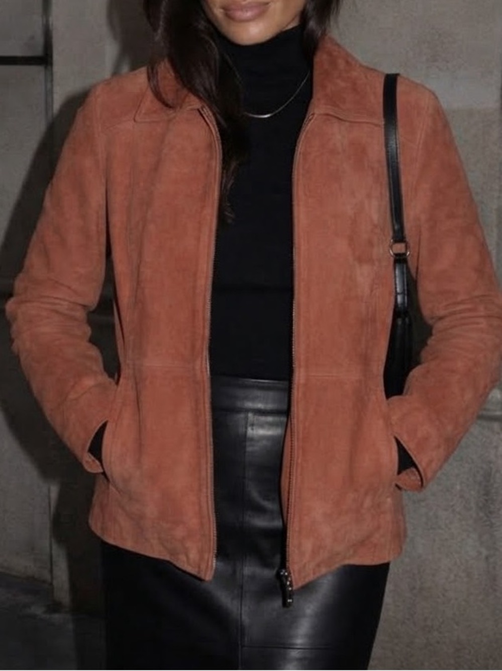 Vintage 90s Terry Lewis 100% Leather Suede Jacket | Rust | Burn Orange